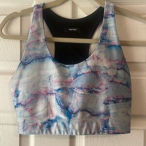 Terez marbled racer back sports bra